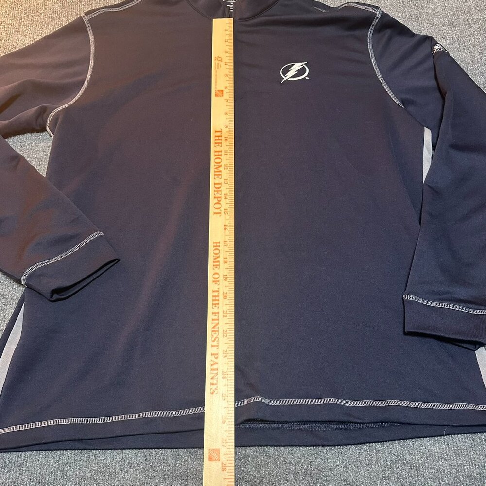 Tampa Bay Lighting Mens Pullover Quarter Zip Adidas Blue XL Top Longsleeve - Picture 5 of 6